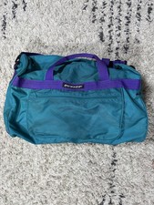 Vintage Dunlop Duffel Gym Bag Teal Purple Wet Pocket 90s Sports Travel 21x12