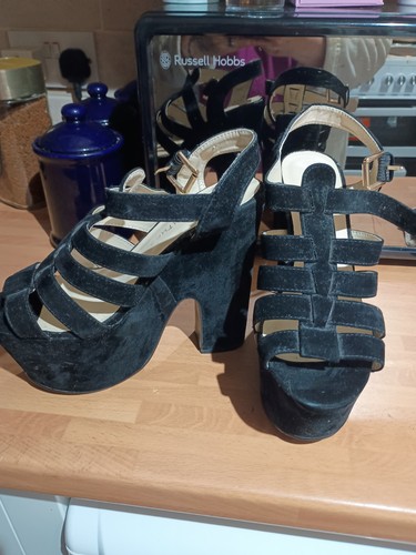 Faux suede platform - suede, shoes