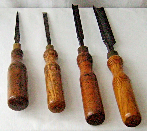 Chisels antique items wood - ,
