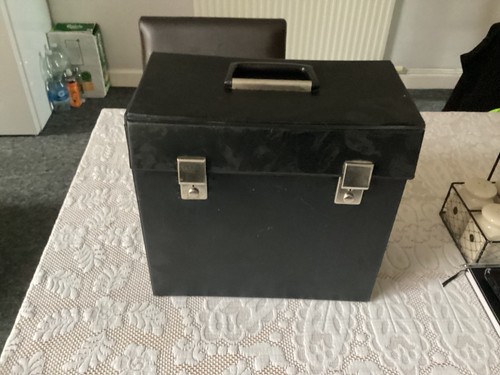 Black vinyl record case for - black,