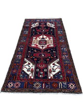 Sale Hand Knotted  Tribal Geometric Colorful Village Happy Rug 3’9”x7’5” ,#744