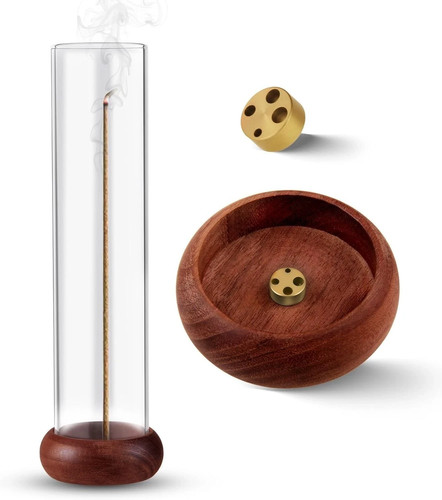 Incense holder walnut wooden - incense, holder,walnut