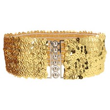  Fashion Stretchy Belt Embellished Belts for Women Colorful Sequin