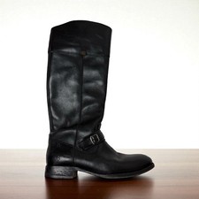 FRYE Women's Campus Boots Equestrian Lindsay Spur Tall Black Leather SZ 7.5B