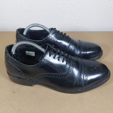  Handmade Samuel Windsor Black Leather Brogue Shoes Formal -Size UK 8.5 Used 