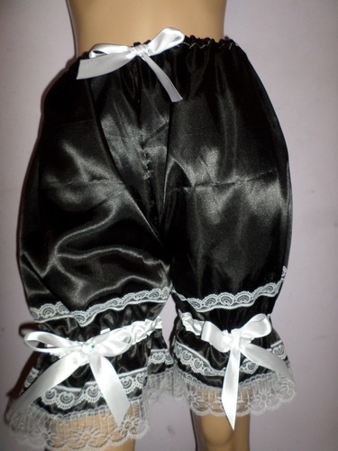 Black satin white - satin,