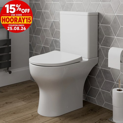 Close coupled rimless toilet - coupled, d