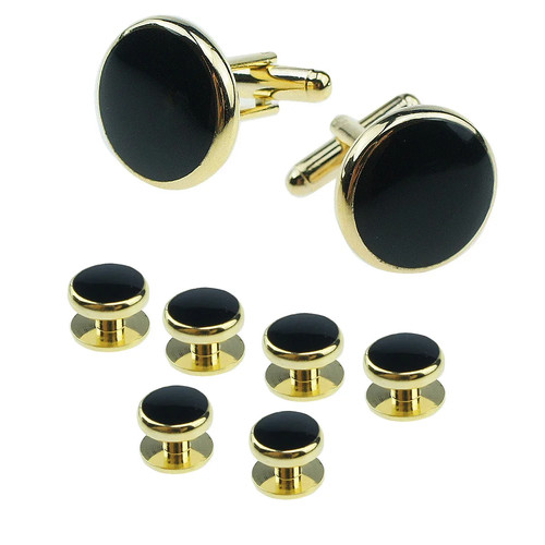 Copper round cufflinks - 8,