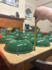 Vintage Green Thorlux Enamel Factory Pendant Light Industrial Light Shade