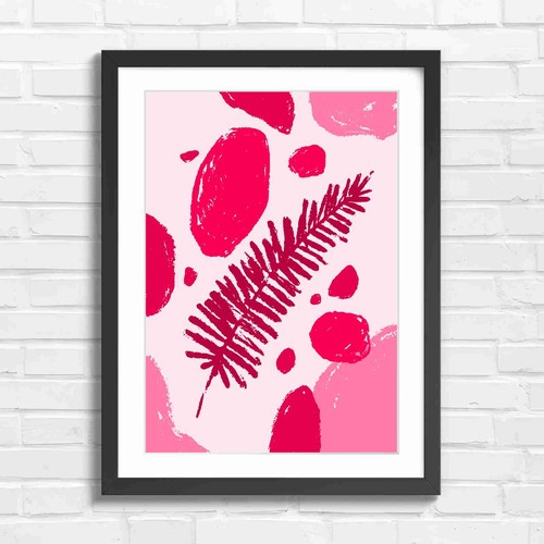 Minimalist fern botanical pink - minimalist,