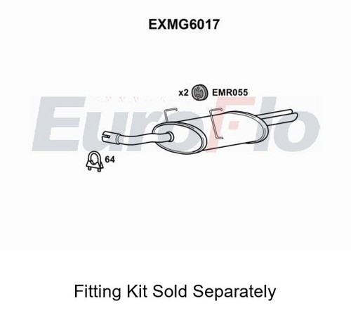 Rear muffler silencer - rear, insert