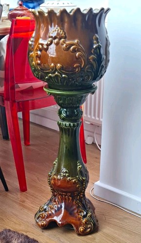 Vintage jardiniere pedestal - &,