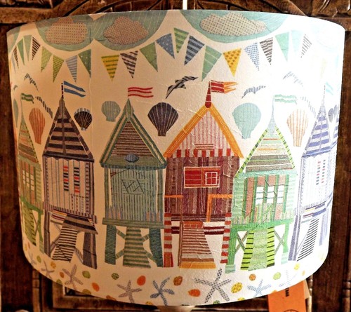 Beach hut lampshade pastel - beach,
