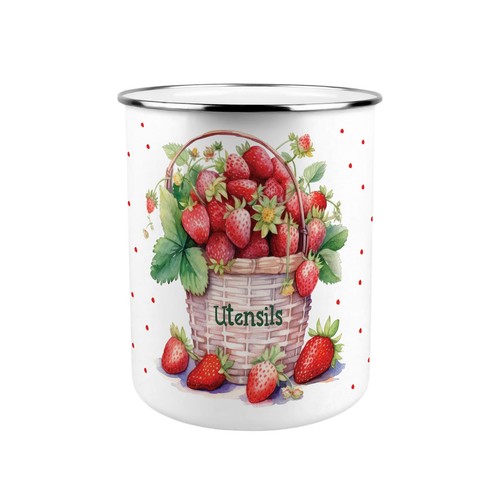 Strawberry basket utensil pot - strawberry,