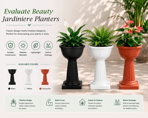 Tall pedestal jardiniere plant - tall,