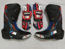 BMW S1000RR Motorrad Motorbike leather Boots and Gloves Motorcycle Racing Shoes