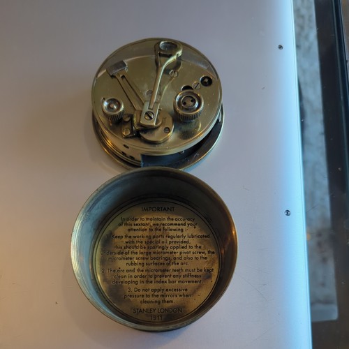 Nautical brass pocket sextant - nautical,