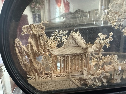 Vintage chinese cork carving - vintage,