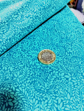 3m Liberty Tana Lawn vintage 'Tom Daley'' 54" wide Turquoise tiny leaves