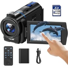 3.0" 270° Touch Screen Video Camera Camcorder 4K 30fps 48MP with IR Night Vision