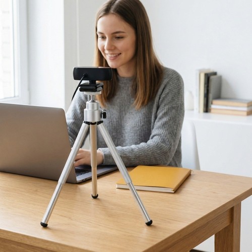 Silver flexible tripod stand - tripod,
