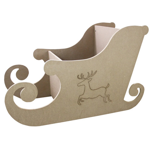 Santa sleigh mdf wood - santa,