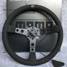 MOMO BLACK EDITION 350mm/14inch MOD07 Deep Dish Suede Sport Steering Wheel