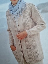 Knitting Pattern Lady's Long DK Cardigan  32 - 54" (628)