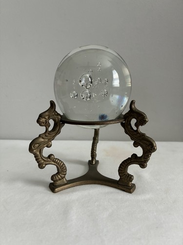 Vintage crystal glass ball - vintage,