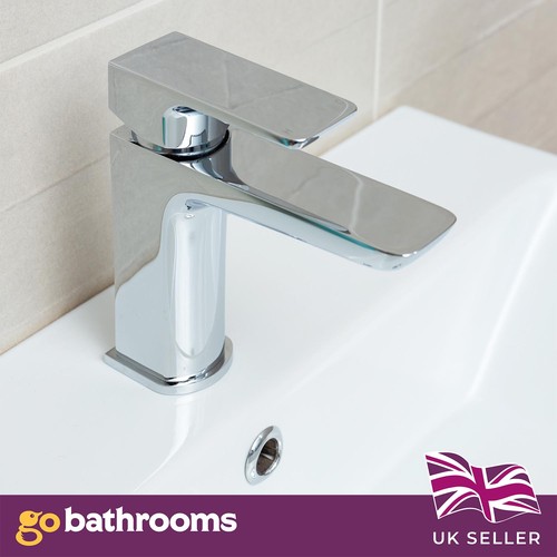 Modern chrome basin mixer tap - basin,