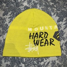 STÜSSY x Mountain Hardwear Caelum Dome Beanie, Neon Yellow Green, Skullcap Toque