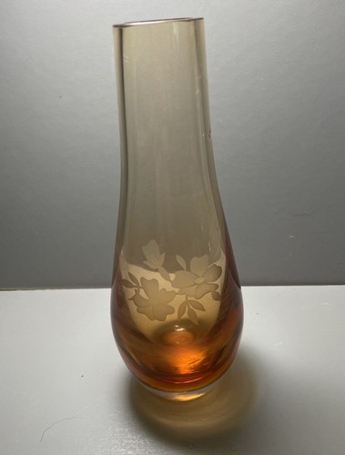 Vintage amber cased art glass - amber,