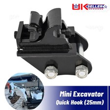 Black Mini Digger Quick Hitch Manual with Grease Pins 25mm Pins Excavator UK