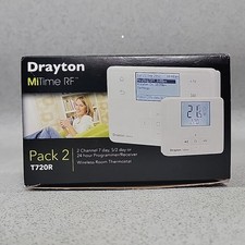 Drayton MiTime T720R RF Room Thermostat and Receiver 2-Wireless 2-Channel New