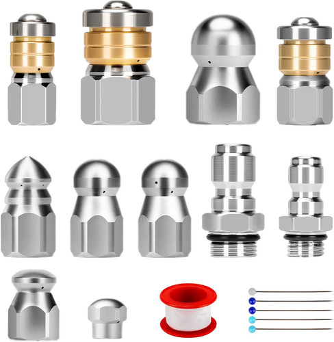 11pcs sewer jetter nozzle kit - nozzle,