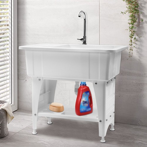 White utility sink - utility,