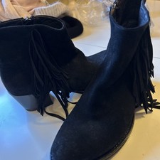 4 Black Suede Cowboy Boots By
