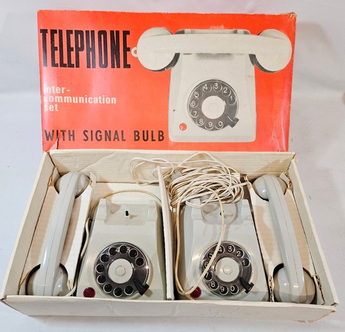 Vintage toy telephone set - vintage,