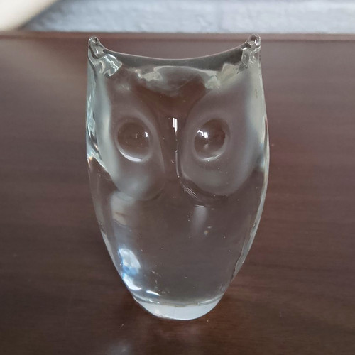 Clear glass owl figurine - clear,