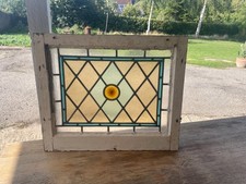 Antique Victorian Leaded Stained Glass Window Panel: Very Unique, 1800s.  LS19