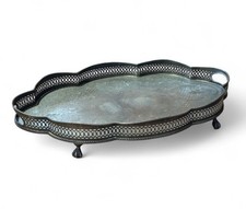 Silver Plate Gallery Drinks Tray. Sheffield Plate. Very Good Quality.