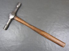 Vintage unusual double round silversmiths planishing hammer old tool