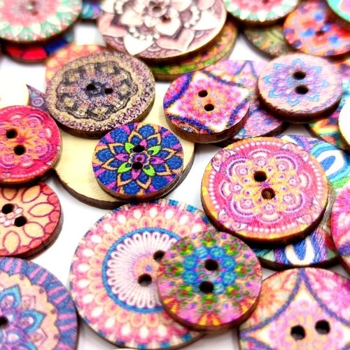 100pcs wooden sewing buttons - wooden,