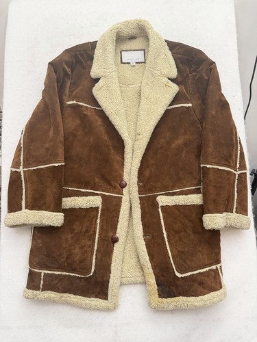 Vtg shearling coat mens - vtg,