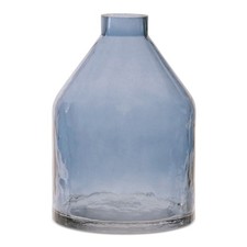 Blue glass bottle vase - blue,