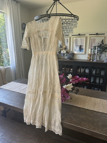 Edwardian white cotton lace - white,