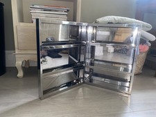 Vintage 90s IKEA Polished Metal Medicine Bathroom Cabinet Key Chrome Cupboard