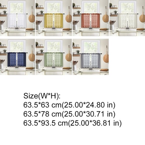 Linen kitchen short curtains - linen,
