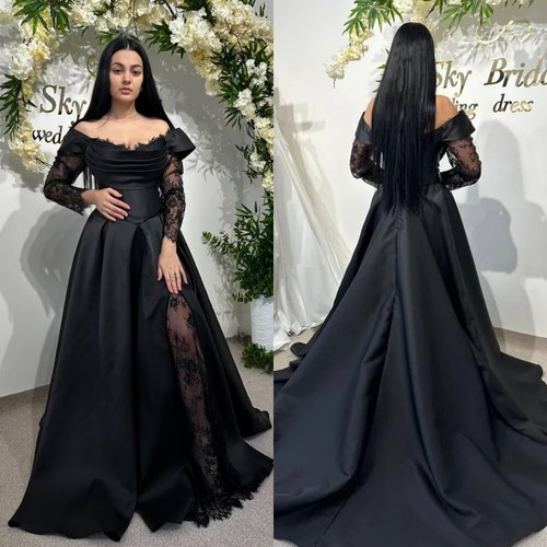 Sexy black wedding dress lace - dress,