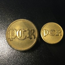 Antique 19th Century Livery Hunt School Asylum PCR Cypher Gilt Buttons (BC097)